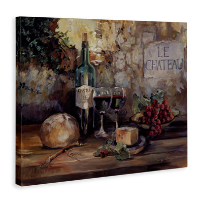 Art sur toile Parisian Wine and Cheese par Marilyn Hageman