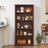 70" Tall Bookshelf,5-Tier Thick Wooden Book Shelf With Adjustable Shelves,Free Standing Farmhouse Bookcase With Open Display Storage,Floor Vintage Bookshelves For Living Room,Office-703091906-703091915