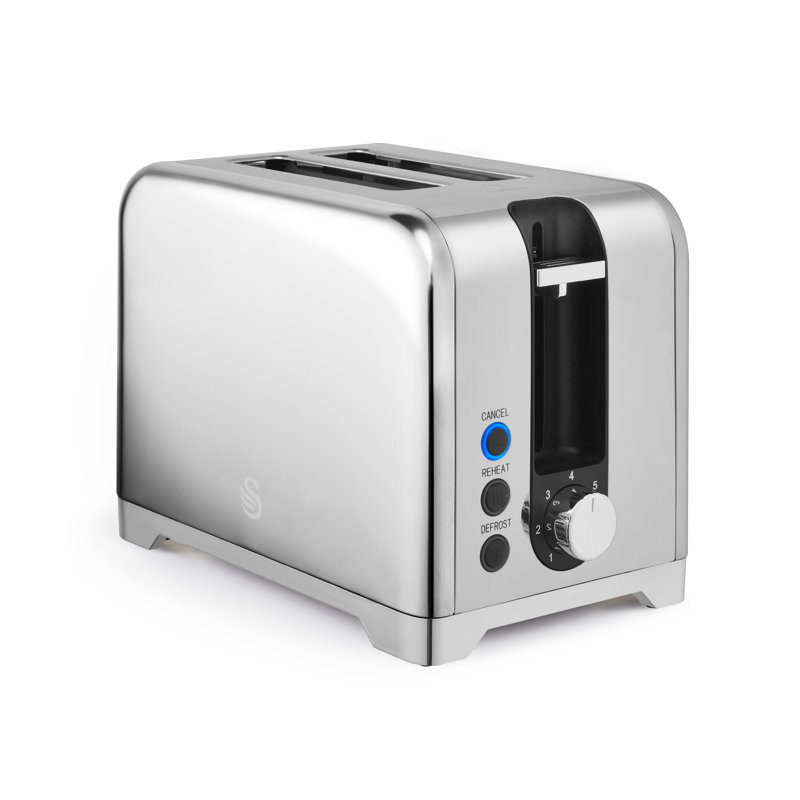 Swan  Solace 2 Slice Toaster, Premium High Gloss Finish, 7 Browning Levels, Defrost, Reheat and Cancel Functions, Non-Slip Feet, Self-Centring Function, 930W