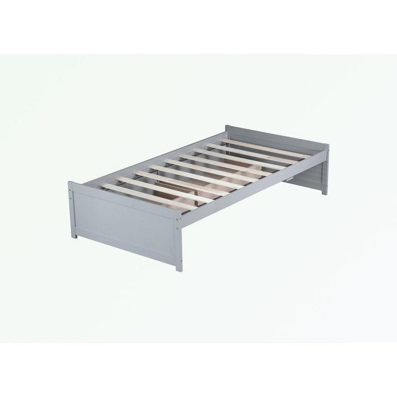 Lit simple avec 2 tiroirs, gris