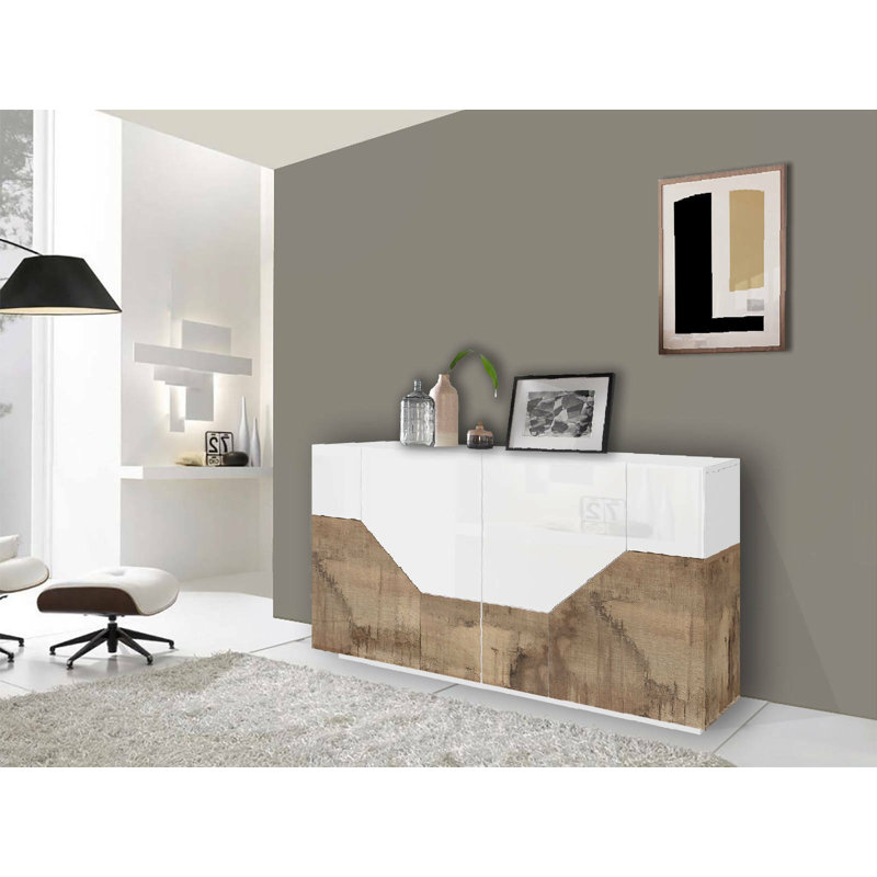 Aariyah 158.5cm Sideboard, White/Maple