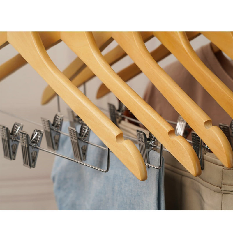 Metal Hangers With Clips, Natural