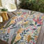 Tapis d'extérieur à motif floral coloré rose / vert / ivoire multicolore-86831357
