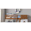 Lit superposé simple au-dessus d'un lit double de style moderne moderne avec rails en échelle attachés et structure de joint verrouillable pour lit supérieur au fini chêne sécuritaire Lit inférieur au fini blanc-1366863750