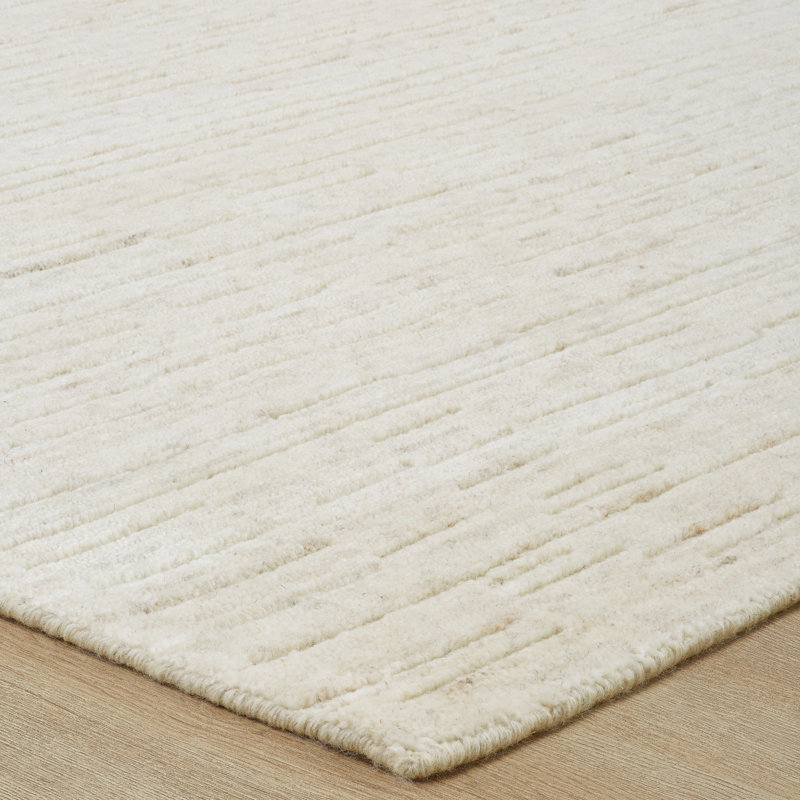 Luxe Wool Area Rug, Cream, Rectangle 9'6" x 13'