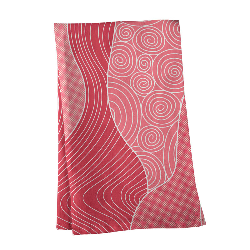 Tea Towel Kitchen Towel, Pink/White, Cotton Twill