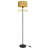 Industrial Floor Lamp With Rattan Lampshde Standing Light For Living Room Bedroom Sofa Reading