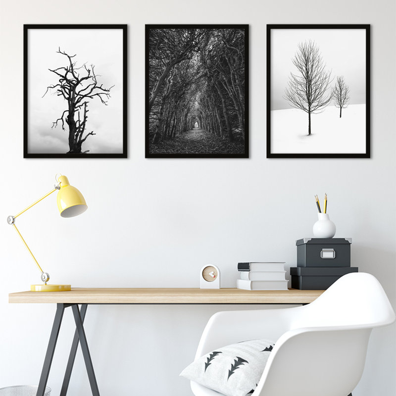 Solitude Lonely Tunnel Forest Trees - 3 Piece Print Set