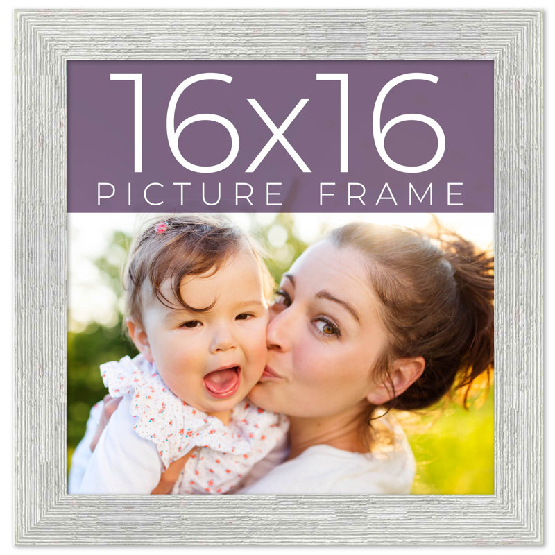 Cadre photo en bois massif Mattew, Blanc, 16 po x 16 po
