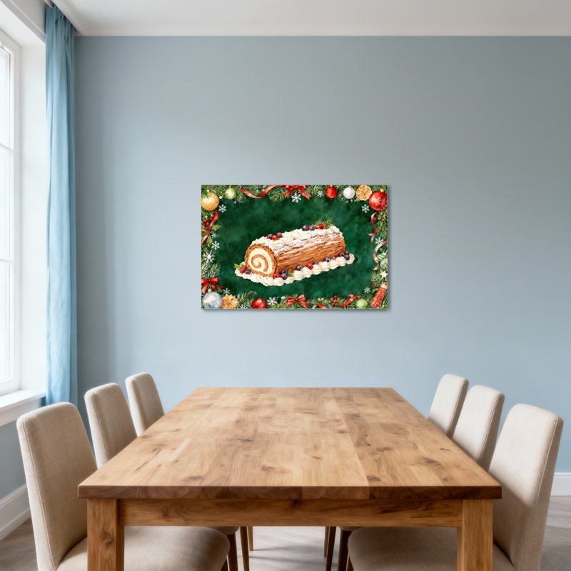 Gâteau de Noël avec baies et glaçage, H 32 po x l 48 po