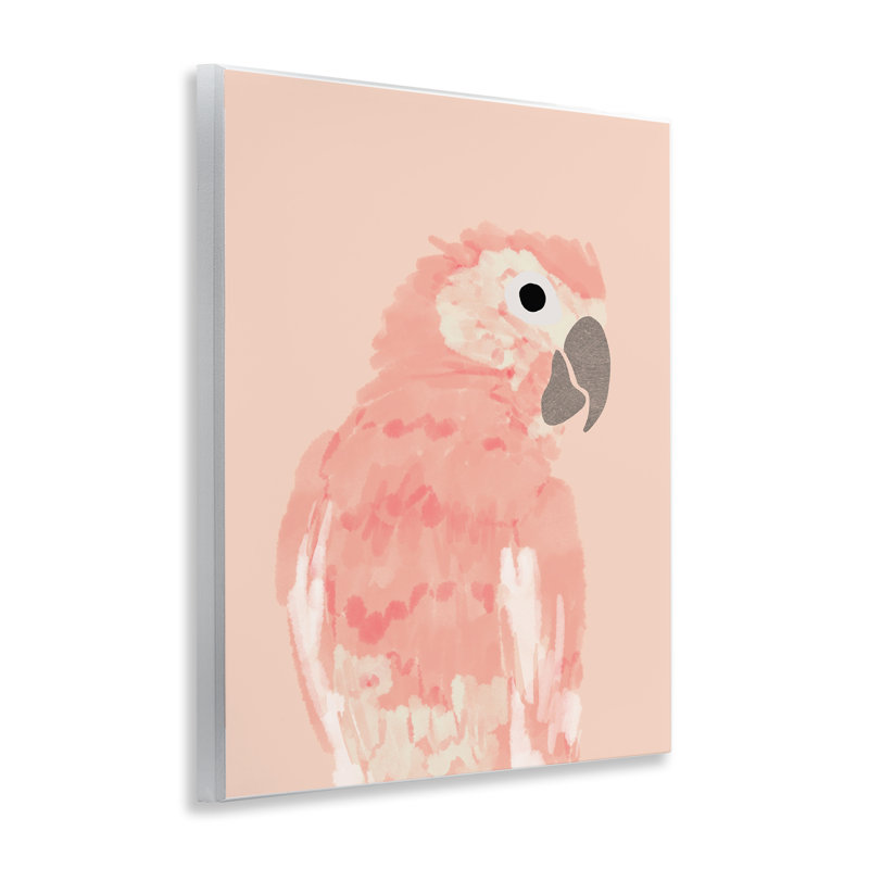 Art mural rose perroquet neutre par Chen Alyesh