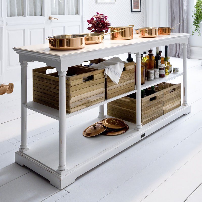 Console en bois massif 63 po Makan
