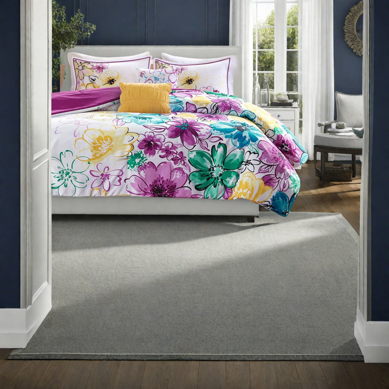 Ensembles de literie à motif floral en polyester, style moderne pour la maison