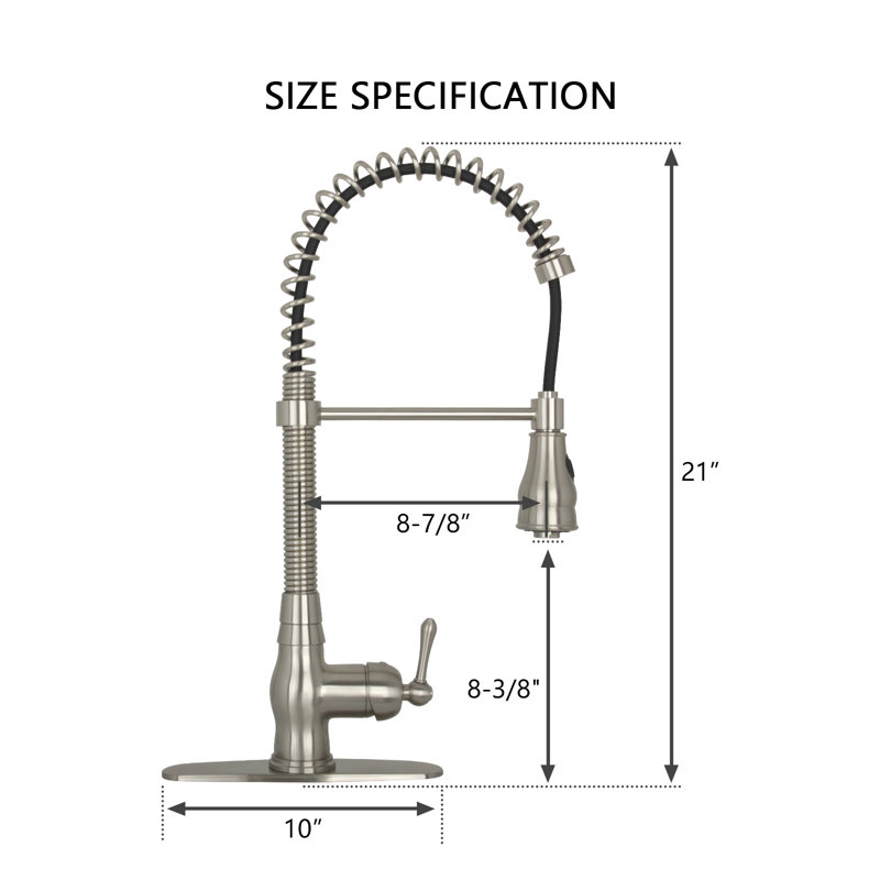 Akicon Pull Down Kitchen Faucet, Brushed Nickel