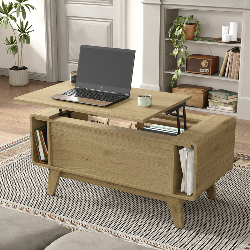 Table basse Denicka Mid-Century, Naturel