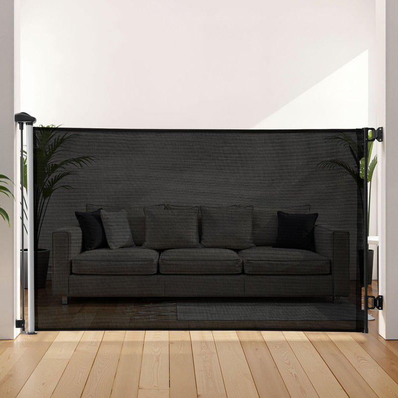 Polyvinyl Chloride (PVC) Pet Gate Accessory With Door, Black, 104.4cm H x 154.9cm W x 6.1cm D