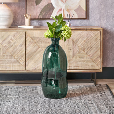 Organic Shaped Recycled Glass Tall Vase