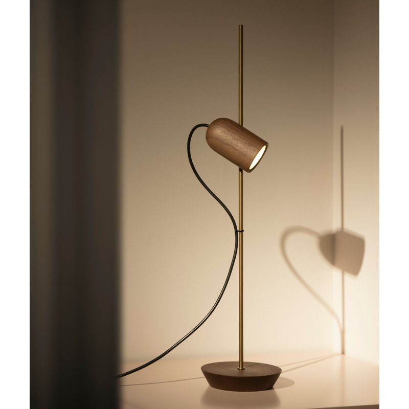 Onfa Table Lamp, Brass/Walnut, Walnut