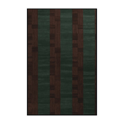 Machine Washable Checkered Black Area Rug