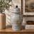 Loi Temple Jar with Lid, Black White Grid Pattern Ceramic, 17 Inch Decor