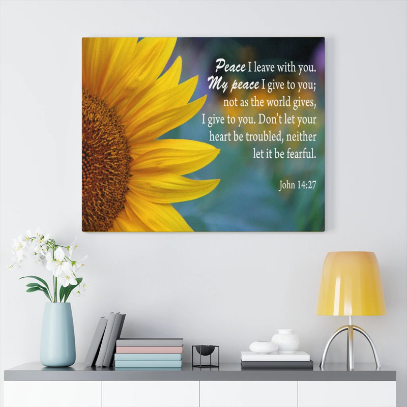 Peace John 14:27 - Wrapped Canvas Print, 46cm H x 61cm W
