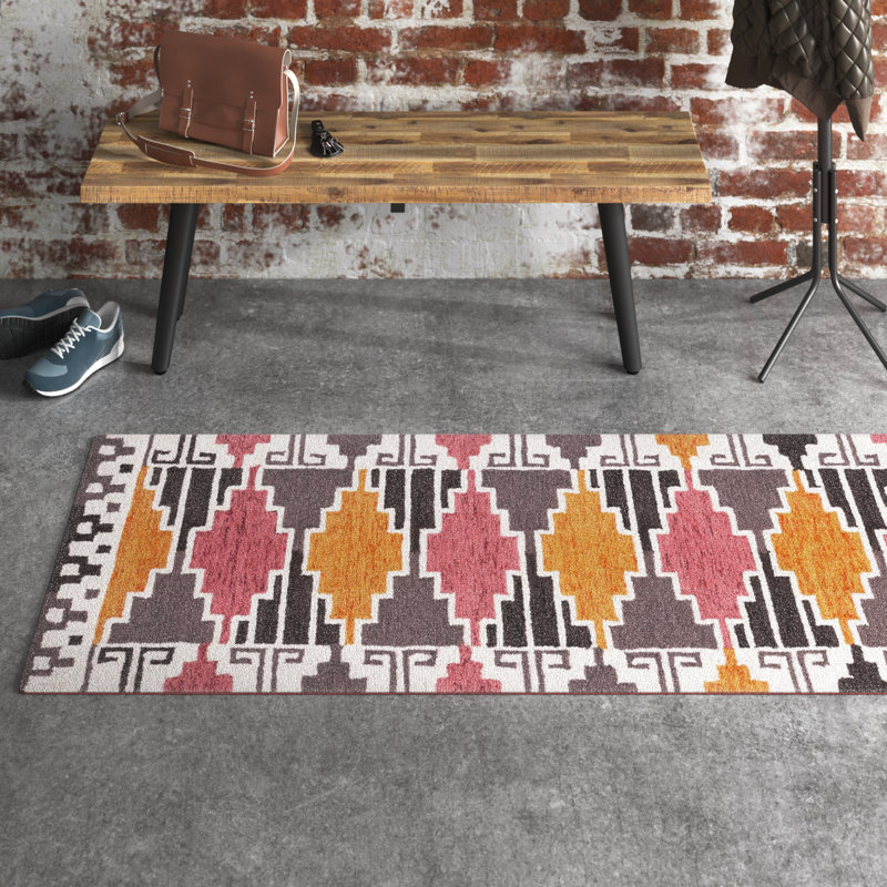 Rogan Drive 913 Area Rug In Black / Rust, Runner 2'3" x 8'