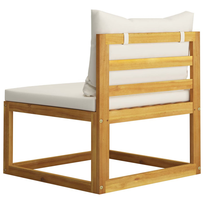 Chaise longue 4 pièces avec coussins, Crème