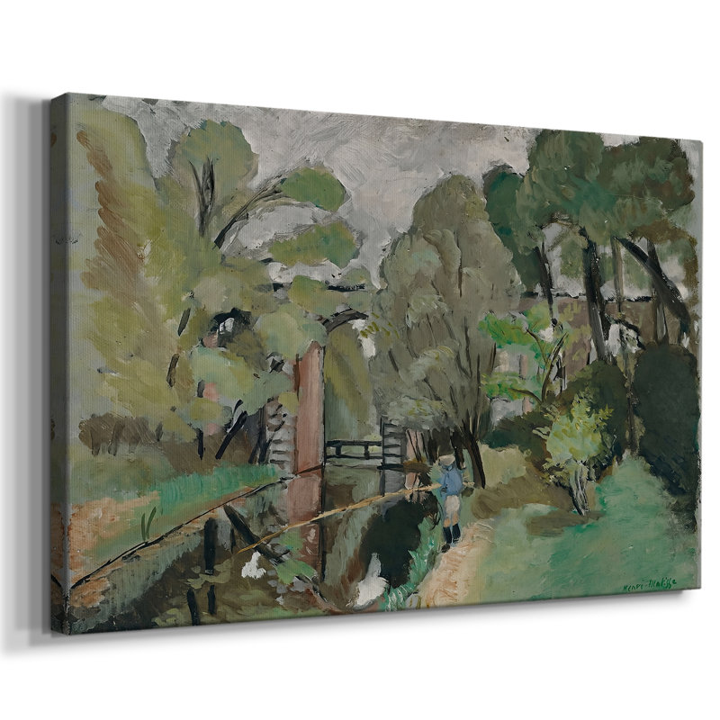 Paysage avec un pont / Canal-Henri Matisse-Toile tendue avec châssis-c. début du 20e siècle, 24 po x 36 po