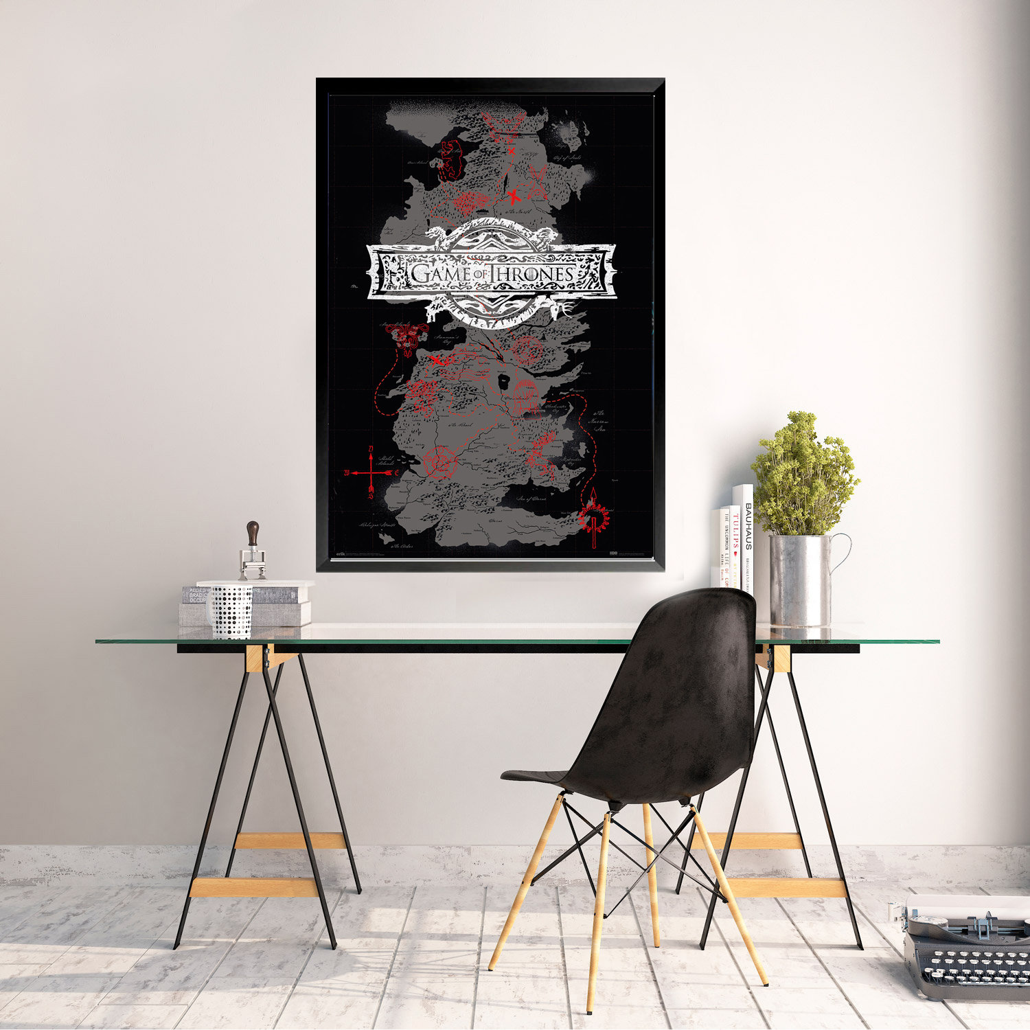 Buy Art For Less FRAMED GAME of THRONES MAP 36x24 TV SHOW Art Print Poster  | Wayfair