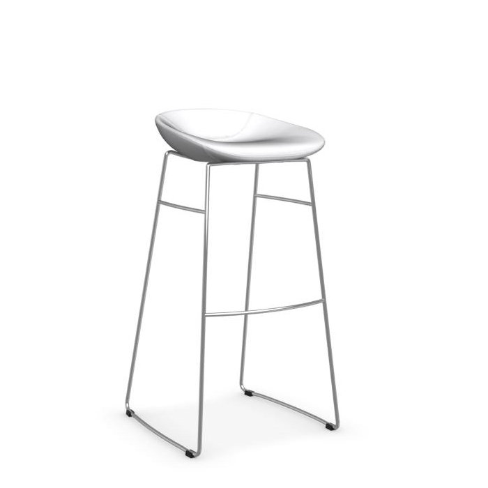 Tabouret Palm, Blanc optique Skuba, Tabouret de comptoir (assise à une hauteur de 26,