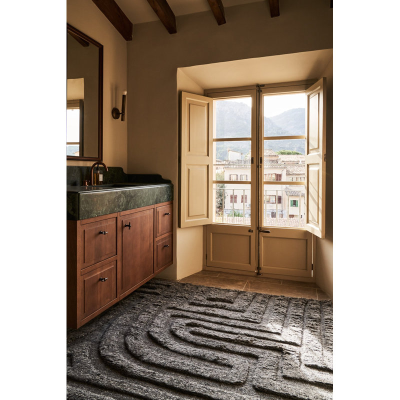 Folk Slate Area Rug, Rectangle 10' x 14'