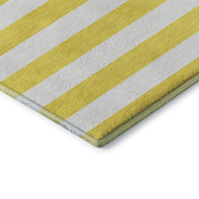 Tapis jaune Cerrito AMF528 lavable à la machine de qualité supérieure, Rectangle 10 pi x 14 pi