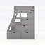 Lit mezzanine simple avec 7 tiroirs, 2 tablettes et bureau intégré - gris, peu encombrant et multifonctionnel-133490513-133490514