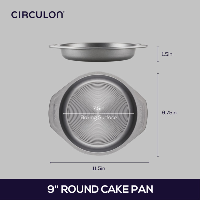Circulon Bakeware Nonstick Round Cake Pan / Baking Pan, Gray
