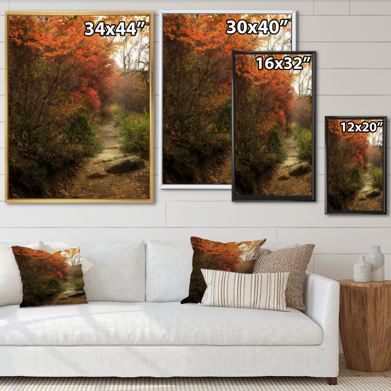 Feuilles d'automne colorées - reproduction d'art sur toile traditionnelle, H 44 po x l 34 po x P 1,5 po