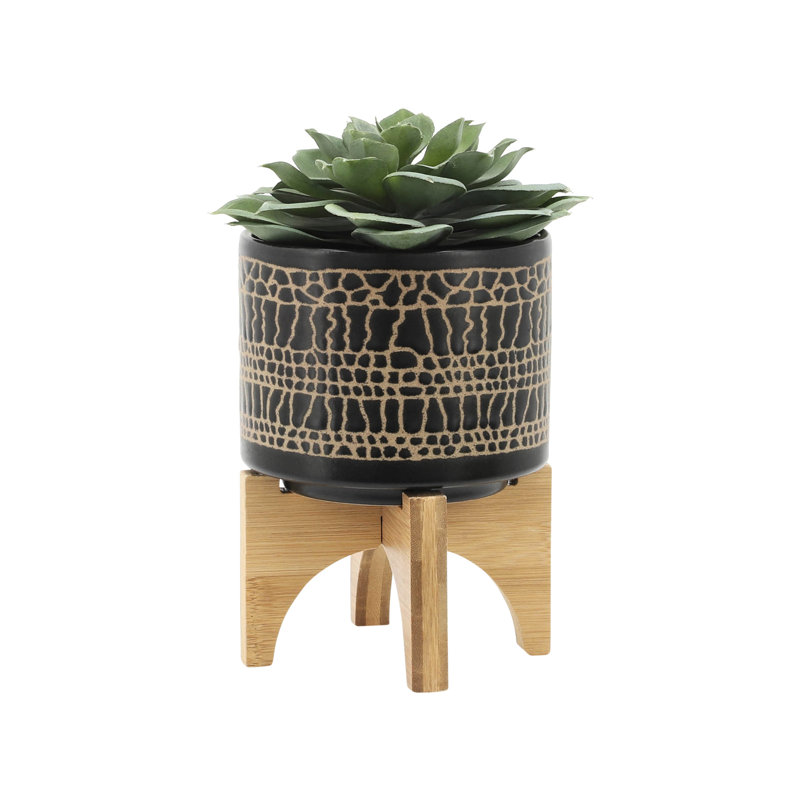 Jardinière en céramique émaillée avec support, rehaussant votre piscine et votre jardin, polyvalente et adaptée à la chambre à coucher