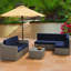 Ensemble de conversation pour patio en osier 7 pièces Latitude Run® (gris / beige)-1428475651-1428475650