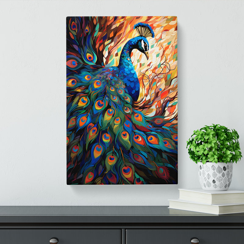 Peacock Orphism No.3 - Wrapped Canvas, 50cm H x 35cm W x 3cm D