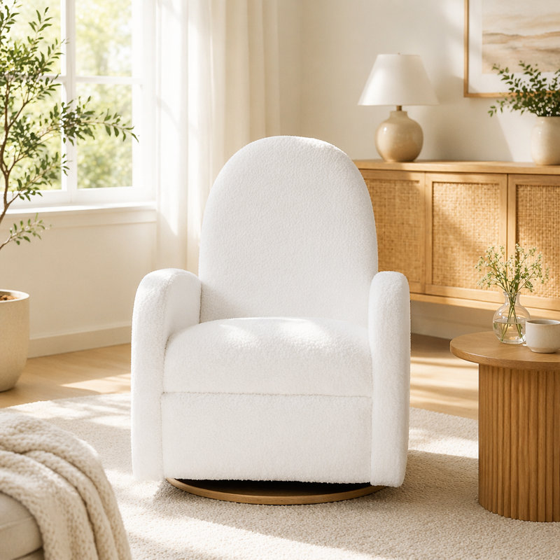 Fauteuil inclinable et pivotant 360 °, Beige Fabric, Beige