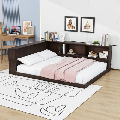 Wood Daybed with Shelves, USB and LED