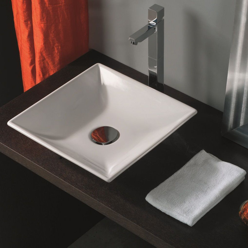 Ceramica 17.3'' L Bathroom Sink, Single Hole