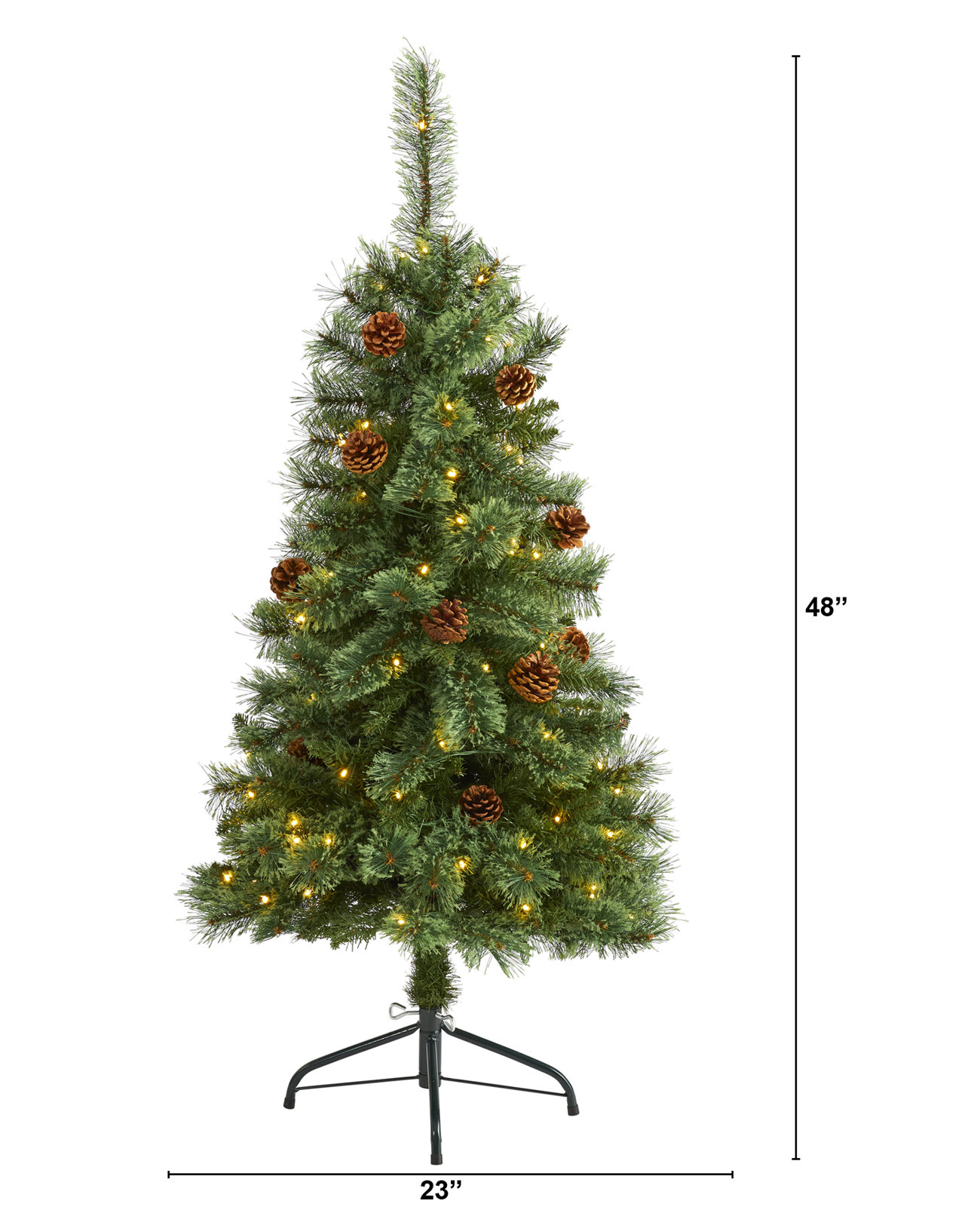 Lighted Artificial Christmas Tree, 4' H