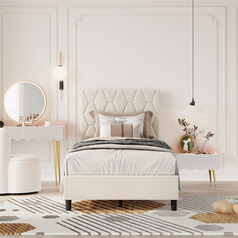 Bed Frame, Double (4'6), White
