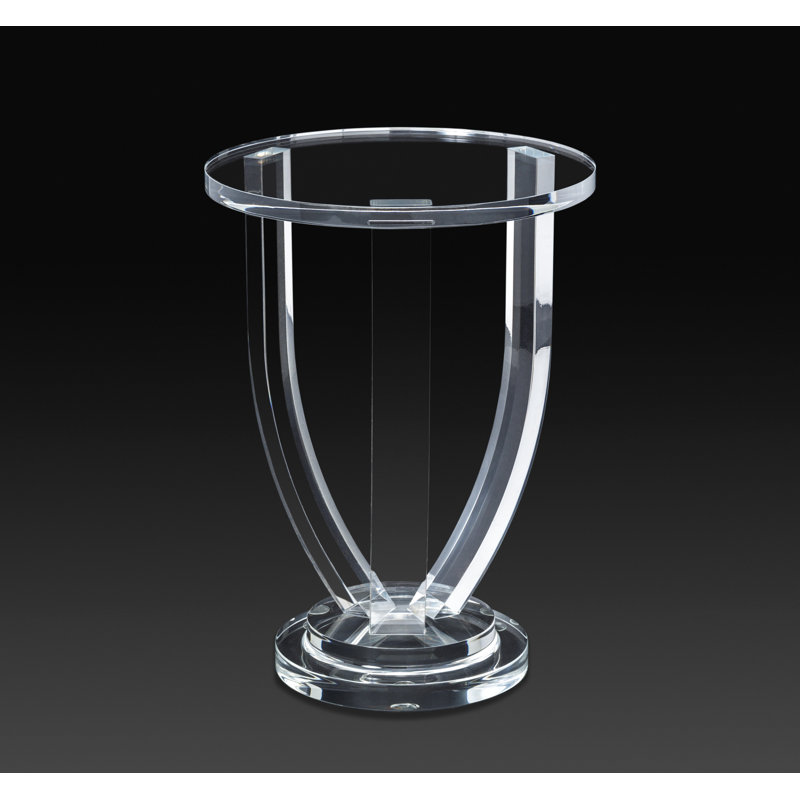 Lila 19" Clear Round Acrylic Pedestal End Table