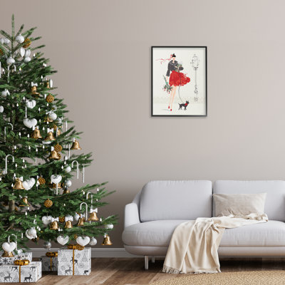 «Holiday Fashionista Girl», art de la giclée encadrée par Anne Tavoletti