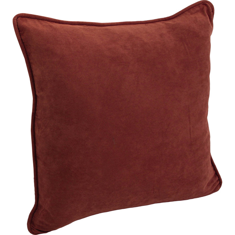 Jacquard Square Microsuede Pillow Cover & Insert, Red Wine