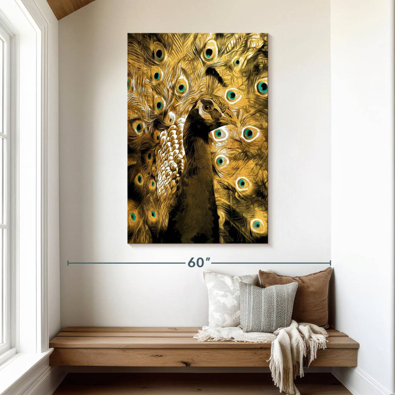 Brampt Gold Peacock, 48" H x 32" W