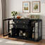 Buffet moderne 58,3 po avec 4 portes, 2 tiroirs, prise de courant et panneaux en acrylique-1724117847