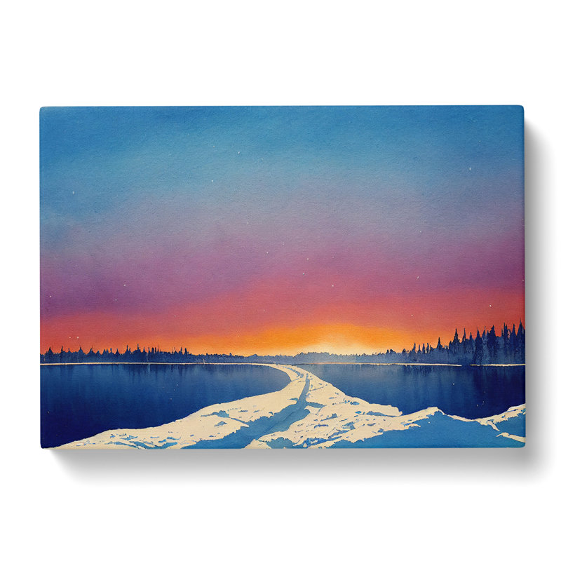 Winter Lake Sunrise - Wrapped Canvas, 40cm H x 60cm W x 3cm D