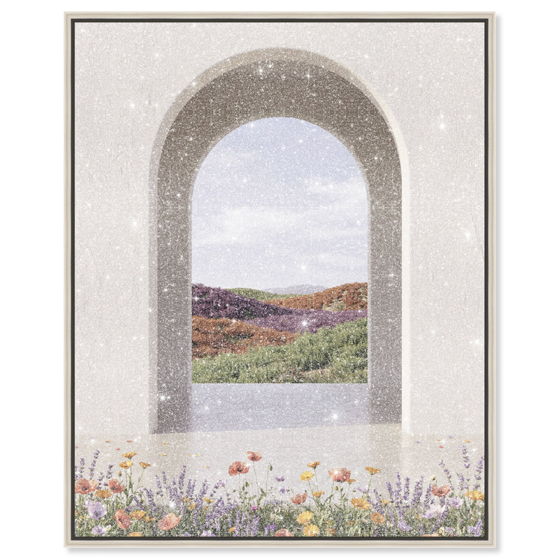 Window To Paradise Print by Oliver Gal, 17"H x 21"W, Silver Floater Frame